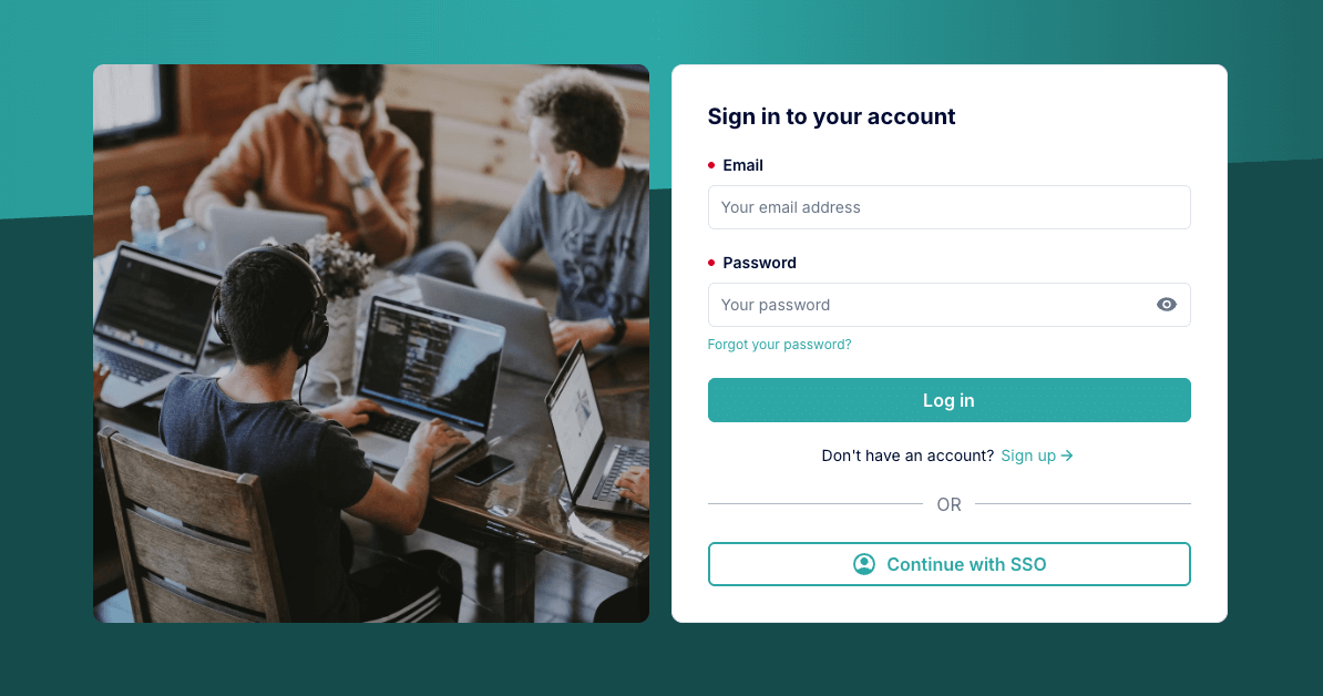 Example of an advanced login form with an image