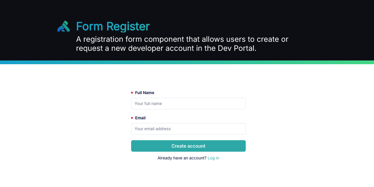 Form Register | Kong Konnect Developer Portal Docs
